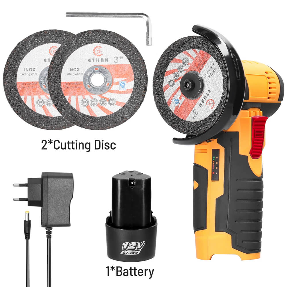 12V Cordless Mini Angle Grinder 19500 RPM Handheld Power Tool