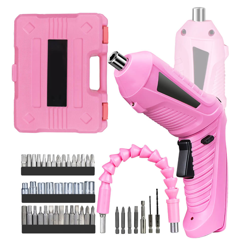Cordless Electric Screwdriver Set with Rechargeable Battery and Charger
