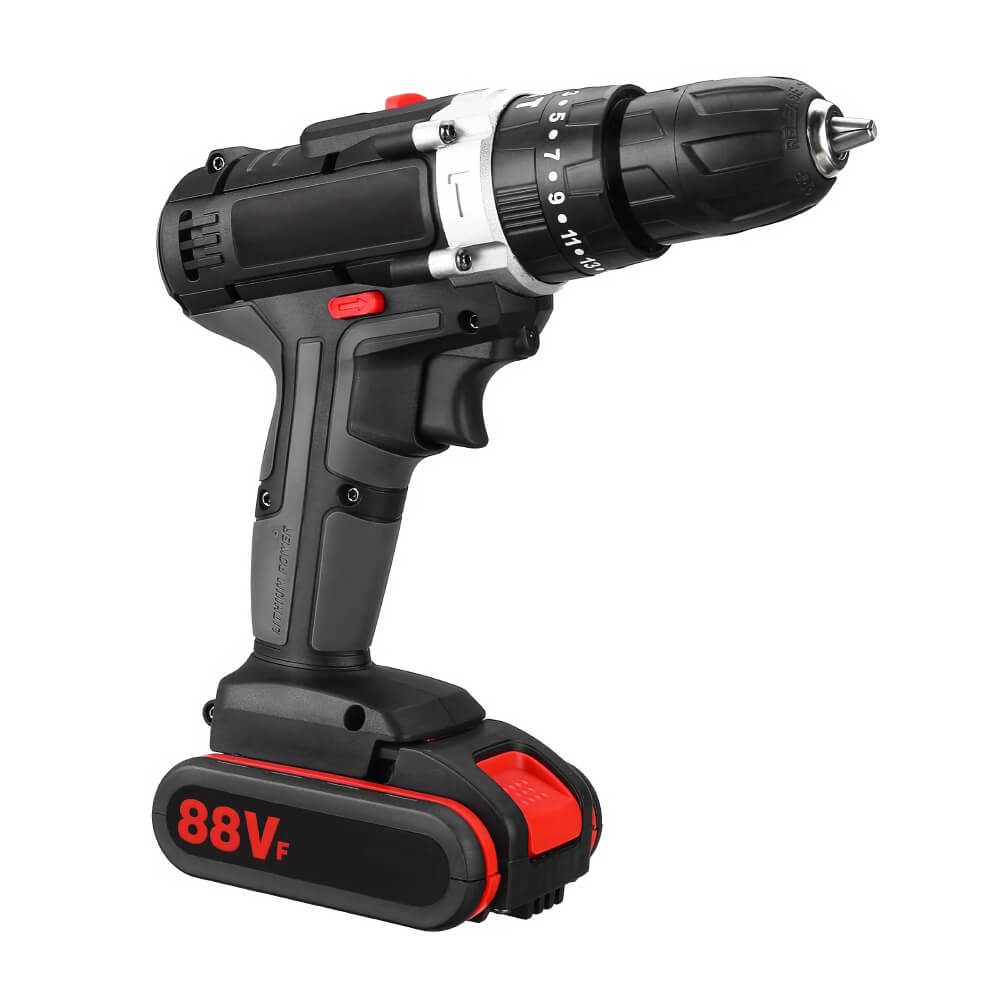 18V Cordless Electric Drill Impact Drill with 29 Bit Set and 2 Batteries
